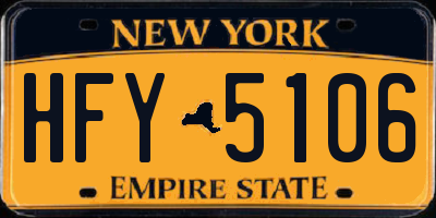 NY license plate HFY5106
