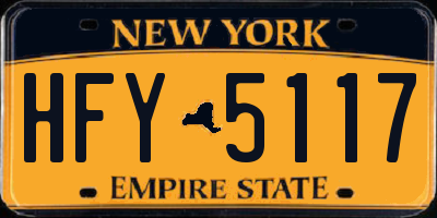 NY license plate HFY5117