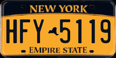 NY license plate HFY5119