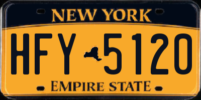 NY license plate HFY5120