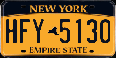 NY license plate HFY5130