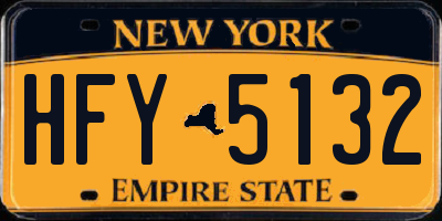 NY license plate HFY5132