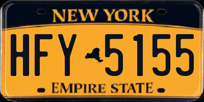 NY license plate HFY5155