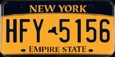 NY license plate HFY5156