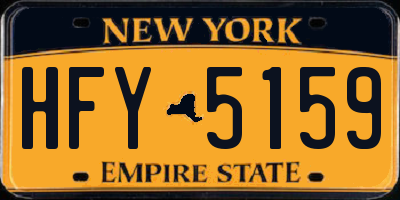 NY license plate HFY5159