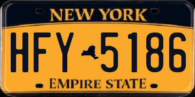 NY license plate HFY5186