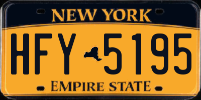 NY license plate HFY5195
