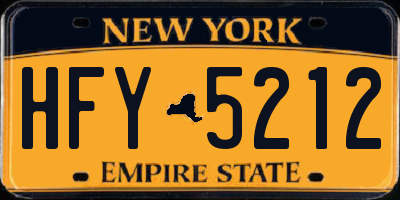 NY license plate HFY5212