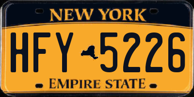 NY license plate HFY5226