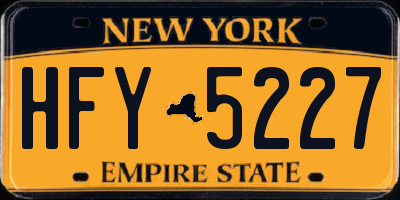 NY license plate HFY5227