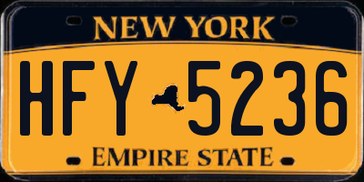 NY license plate HFY5236