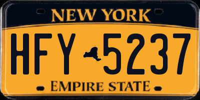 NY license plate HFY5237