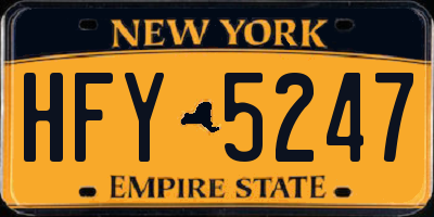 NY license plate HFY5247