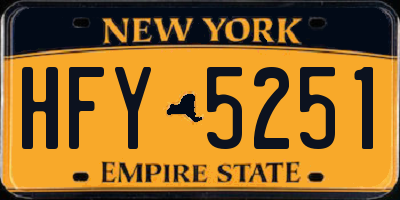 NY license plate HFY5251