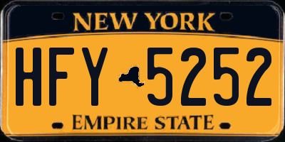NY license plate HFY5252