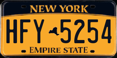 NY license plate HFY5254