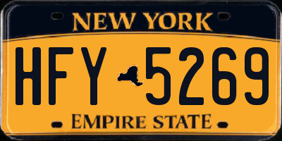 NY license plate HFY5269
