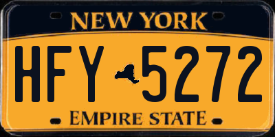 NY license plate HFY5272