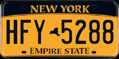 NY license plate HFY5288