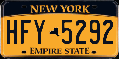 NY license plate HFY5292