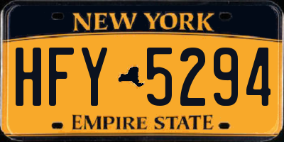 NY license plate HFY5294