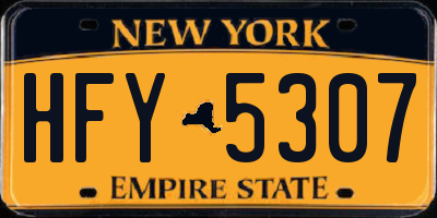 NY license plate HFY5307