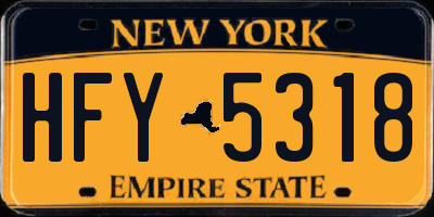 NY license plate HFY5318