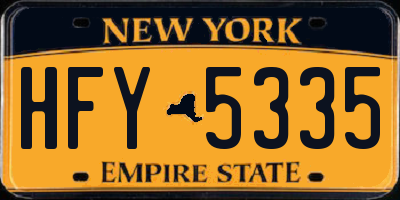 NY license plate HFY5335