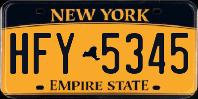 NY license plate HFY5345