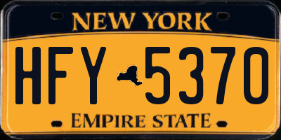 NY license plate HFY5370