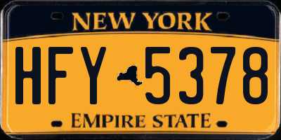 NY license plate HFY5378