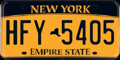 NY license plate HFY5405