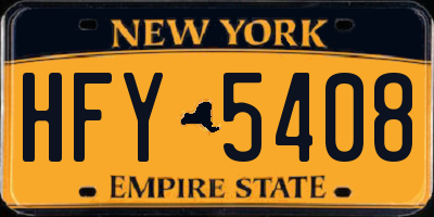 NY license plate HFY5408