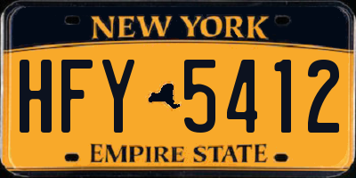 NY license plate HFY5412