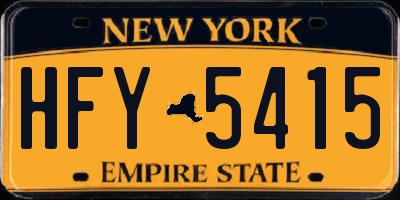 NY license plate HFY5415