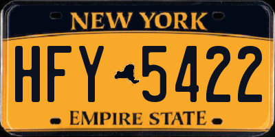 NY license plate HFY5422