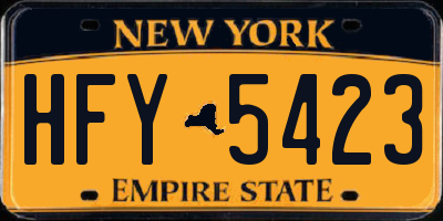 NY license plate HFY5423