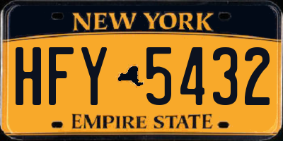 NY license plate HFY5432