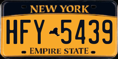 NY license plate HFY5439
