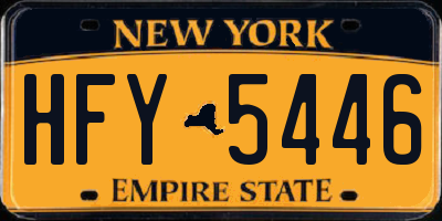 NY license plate HFY5446