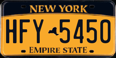 NY license plate HFY5450