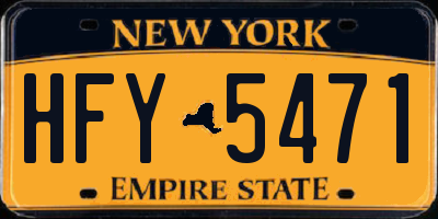 NY license plate HFY5471