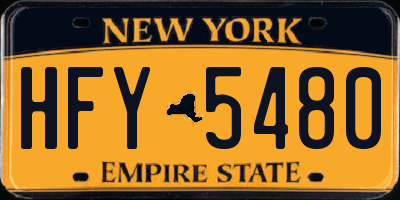 NY license plate HFY5480