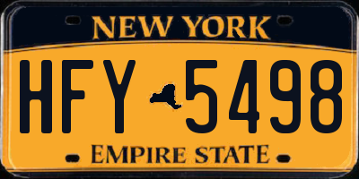 NY license plate HFY5498