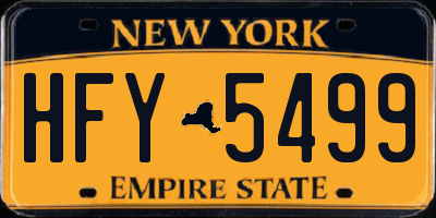NY license plate HFY5499