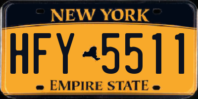 NY license plate HFY5511