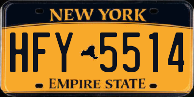 NY license plate HFY5514