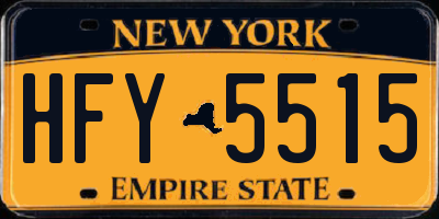 NY license plate HFY5515
