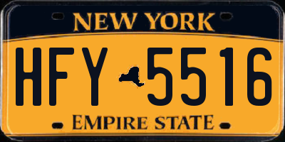 NY license plate HFY5516