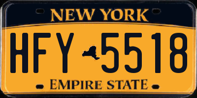 NY license plate HFY5518